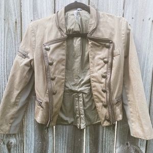 BCBG Military Style Cropped Jacket